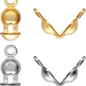 Two (2) sets of 250 open metal bead caps in 3 colors for jewelry making new